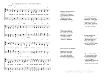 Hymn score of: Kender du den livsens kilde? (Herman Andreas Timm/Johannes Thomas Rüegg)