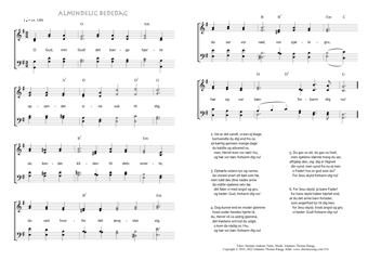 Hymn score of: O Gud, min Gud! det bange hjerte - Almindelig Bededag (Herman Andreas Timm/Johannes Thomas Rüegg)