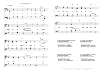 Hymn score of: O God, my God, an anguished heart - Contrition (Herman Andreas Timm/Gilbert Tait/Johannes Thomas Rüegg)
