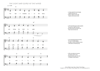 Hymn score of: The Spirit breathes upon the Word - The light and glory of the Word (William Cowper/Johannes Thomas Rüegg)