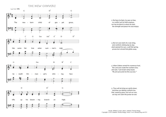Hymn score of: The new-born child of gospel grace - The new Convert (William Cowper/Johannes Thomas Rüegg)