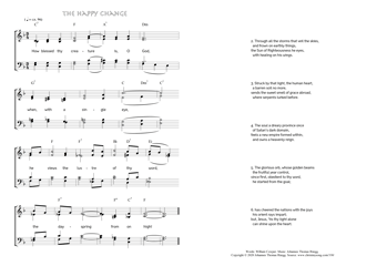 Hymn score of: How blessed thy creature is, O God - The Happy Change (William Cowper/Johannes Thomas Rüegg)