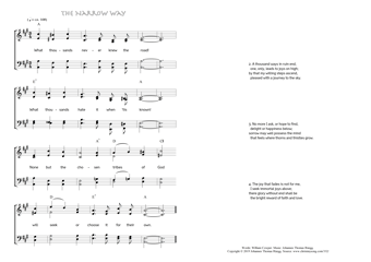 Hymn score of: What thousands never knew the road! - The Narrow Way (William Cowper/Johannes Thomas Rüegg)