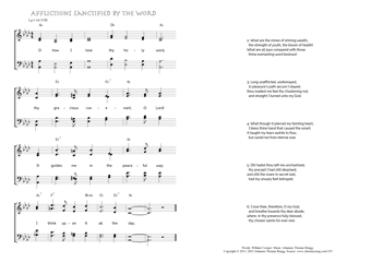 Hymn score of: O how I love thy holy word - Afflictions sanctified by the word (William Cowper/Johannes Thomas Rüegg)