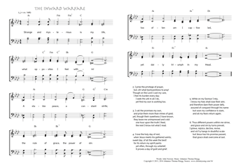 Hymn score of: Strange and mysterious is my life - The inward Warfare (John Newton/Johannes Thomas Rüegg)