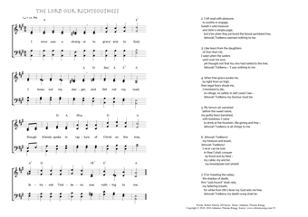Hymn score of: I once was a stranger - The Lord our righteousness (Robert Murray M'Cheyne/Johannes Thomas Rüegg)
