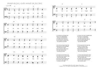 Hymn score of: Hvad er jeg, Gud! hvad er jeg dog (Herman Andreas Timm/Johannes Thomas Rüegg)