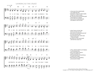 Hymn score of: In evil long I took delight - Looking at the Cross (John Newton/Johannes Thomas Rüegg)