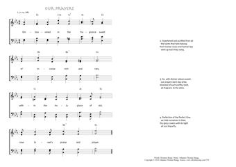 Hymn score of: Embosomed in the fragrance sweet - Our prayers (Horatius Bonar/Johannes Thomas Rüegg)