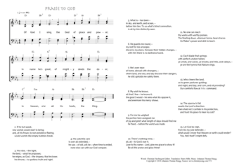Hymn score of: Of God I sing - Praise to God (Christian Fürchtegott Gellert/Henry Mills/Johannes Thomas Rüegg)