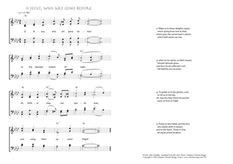 Hymn score of: O Jesus, who art gone before (John Chandler/Johannes Thomas Rüegg)