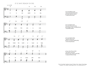 Hymn score of: It is not death to die (César Malan/George W. Bethune/Johannes Thomas Rüegg)