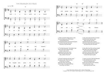 Hymn score of: Within a vineyard's sunny bound - The barren fig-tree (Robert Murray M'Cheyne/Johannes Thomas Rüegg)