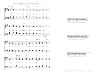 Hymn score of: Like mist on the mountain, like ships on the sea - Children called to Christ (Robert Murray M'Cheyne/Johannes Thomas Rüegg)