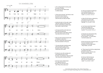 Hymn score of: Behind the hills of Naphtali - To yonder side (Robert Murray M'Cheyne/Johannes Thomas Rüegg)