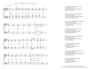 Hymn score of: Rest, weary Son of God, and I, with thee (Horatius Bonar/Johannes Thomas Rüegg)