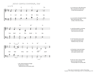 Hymn score of: Jesus! gentle Sufferer, say (John S. B. Monsell/Johannes Thomas Rüegg)
