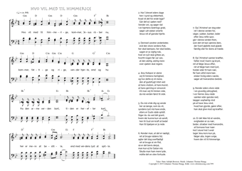 Hymn score of: Hvo vil med til himmerige (Hans Adolph Brorson/Johannes Thomas Rüegg)