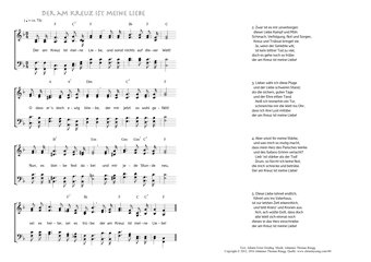 Hymn score of: Der am Kreuz ist meine Liebe (Johann Ernst Greding/Johannes Thomas Rüegg)