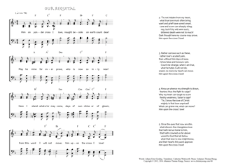 Hymn score of: Him on yonder cross I love - Our Requital (Johann Ernst Greding/Catherine Winkworth/Johannes Thomas Rüegg)