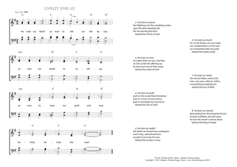 Hymn score of: He took our flesh! - Christ for us (Horatius Bonar/Johannes Thomas Rüegg)