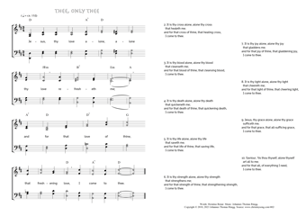 Hymn score of: Jesus, thy love alone - Thee, Only Thee (Horatius Bonar/Johannes Thomas Rüegg)