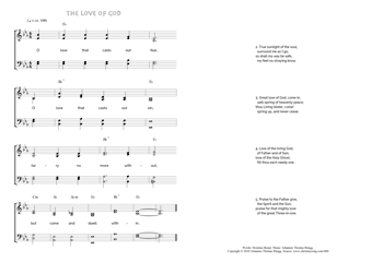 Hymn score of: O love that casts out fear - The love of God (Horatius Bonar/Johannes Thomas Rüegg)