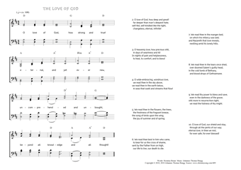 Hymn score of: O love of God, how strong and true - The Love of God (Horatius Bonar/Johannes Thomas Rüegg)