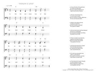 Hymn score of: In this the wondrous love of God - "Herein is love" (Horatius Bonar/Johannes Thomas Rüegg)