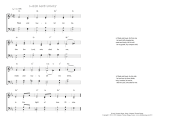 Hymn score of: Meek and lowly let me be - Meek and lowly (Horatius Bonar/Johannes Thomas Rüegg)