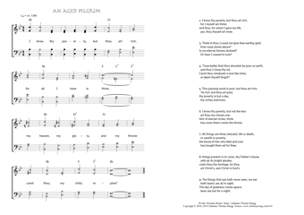 Hymn score of: I know thy poverty, but thou art rich - An aged pilgrim (Horatius Bonar/Johannes Thomas Rüegg)