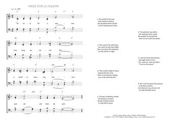 Hymn score of: 'Tis only for a season - Only for a season (Horatius Bonar/Johannes Thomas Rüegg)