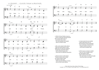 Hymn score of: One there is, above all others - A Friend that sticketh closer than a Brother (John Newton/Johannes Thomas Rüegg)