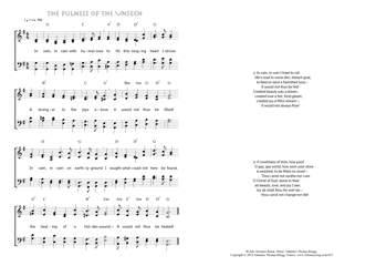Hymn score of: In vain, in vain with human love - The Fulness of the Unseen (Horatius Bonar/Johannes Thomas Rüegg)