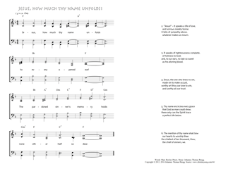 Hymn score of: Jesus, how much thy name unfolds (Mary Bowley Peters/Johannes Thomas Rüegg)