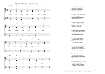 Hymn score of: Long hast thou wept and sorrowed - After many farewells (Meta Heusser-Schweizer/Jane Laurie Borthwick/Johannes Thomas Rüegg)