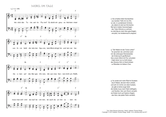 Hymn score of: Wo sind des Tales weite Fluren? - Nebel im Tale (Meta Heusser-Schweizer/Johannes Thomas Rüegg)