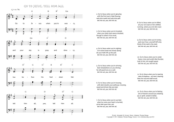 Hymn score of: Go to Jesus when you're weary - Go to Jesus, tell him all (Alexander B. Grosart/Johannes Thomas Rüegg)