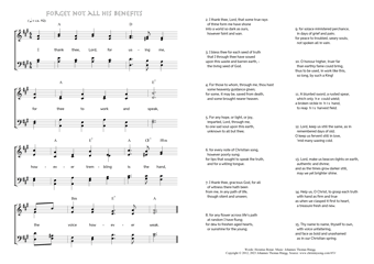 Hymn score of: I thank thee, Lord, for using me - Forget not all his benefits (Horatius Bonar/Johannes Thomas Rüegg)