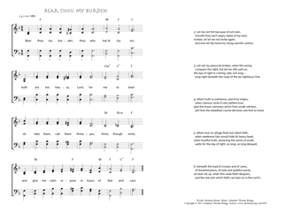 Hymn score of: Bear thou my burden (Horatius Bonar/Johannes Thomas Rüegg)