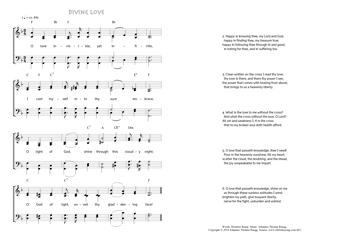 Hymn score of: O love invisible, yet infinite - Divine Love (Horatius Bonar/Johannes Thomas Rüegg)