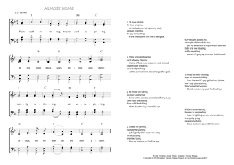 Hymn score of: From earth retiring - Almost home (Horatius Bonar/Johannes Thomas Rüegg)