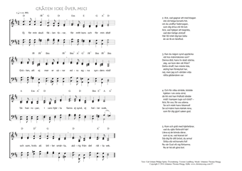 Hymn score of: Ej för min skull fällen tårar - Gråten icke över mig! (Carl Johann Philipp Spitta/Torsten Lundberg/Johannes Thomas Rüegg)