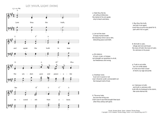 Hymn score of: Love thou the truth - Let your light shine (Horatius Bonar/Johannes Thomas Rüegg)