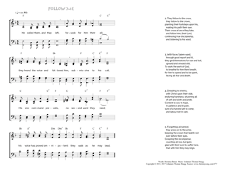 Hymn score of: He called them, and they left - Follow Me (Horatius Bonar/Johannes Thomas Rüegg)