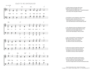 Hymn score of: Hard to be won! No, no - Easy to be entreated (Horatius Bonar/Johannes Thomas Rüegg)