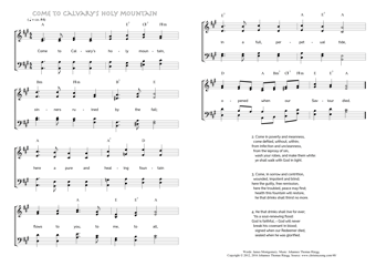 Hymn score of: Come to Calvary's holy mountain (James Montgomery/Johannes Thomas Rüegg)