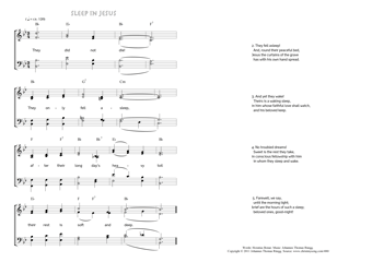 Hymn score of: They did not die! - Sleep in Jesus (Horatius Bonar/Johannes Thomas Rüegg)