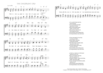 Hymn score of: Rich in mercy, great in love - The Children's Cry (Horatius Bonar/Johannes Thomas Rüegg)