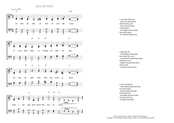 Hymn score of: Lie still, lie still - All in Him (Horatius Bonar/Johannes Thomas Rüegg)